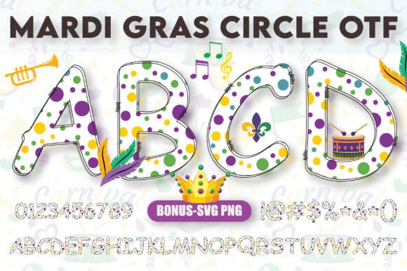 Celebrate with Mardi Gras Circle: A Playful Alphabet for Festive Designs