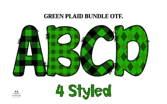 Green Buffalo Plaid: A Typeface for Festive Warmth