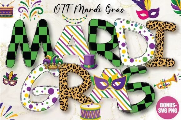 Mardi Gras Alphabets Pack: Festive Design Assets