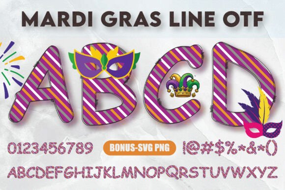 Mardi Gras Line: Festive Alphabets for Bold Designs
