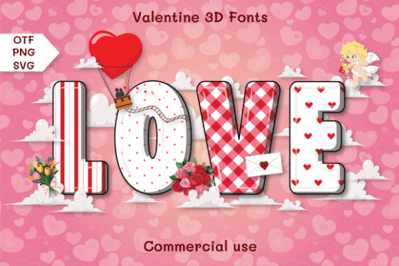 Valentine 3D: A Playful Heart Pattern Font for Charming Designs